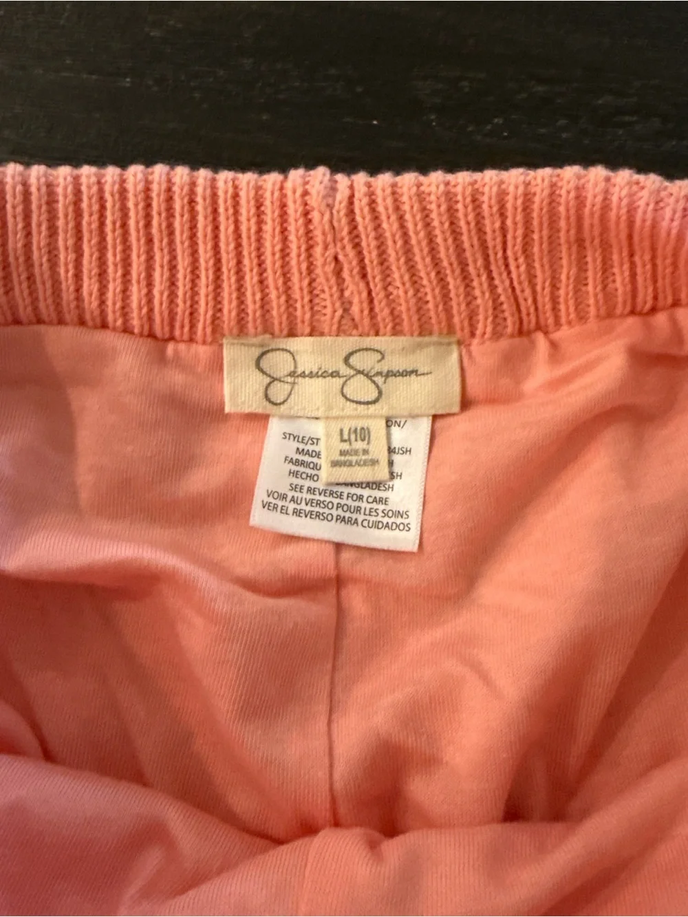 Jessica Simpson Girls Peach Knit Matching Shirt and Pants Large 10